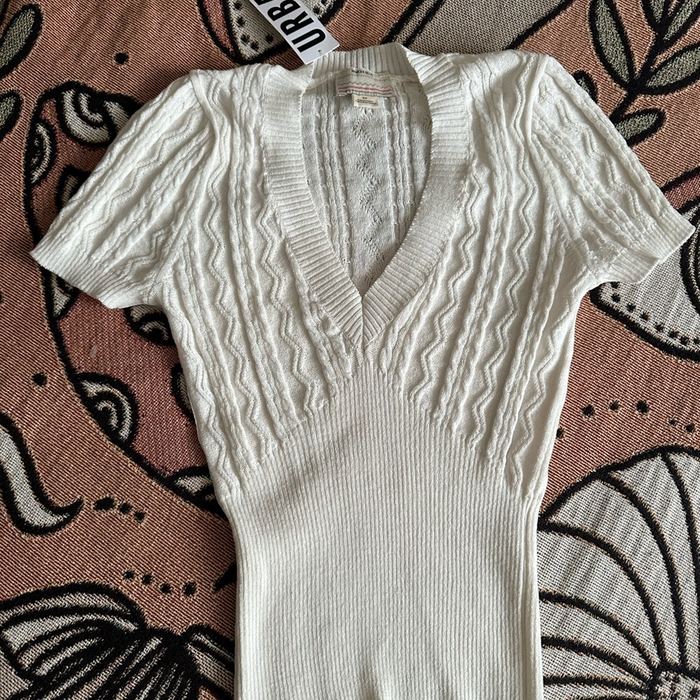 Urban Outfitters Kimichi Blue Crochet Ivory top